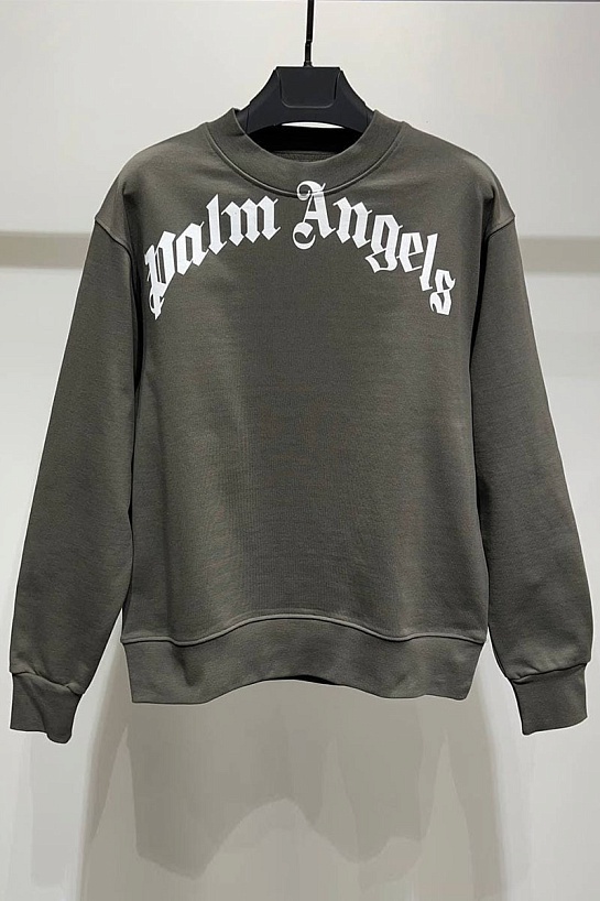 Мужской тёмно-зелёный костюм Palm Angels Curved Logo