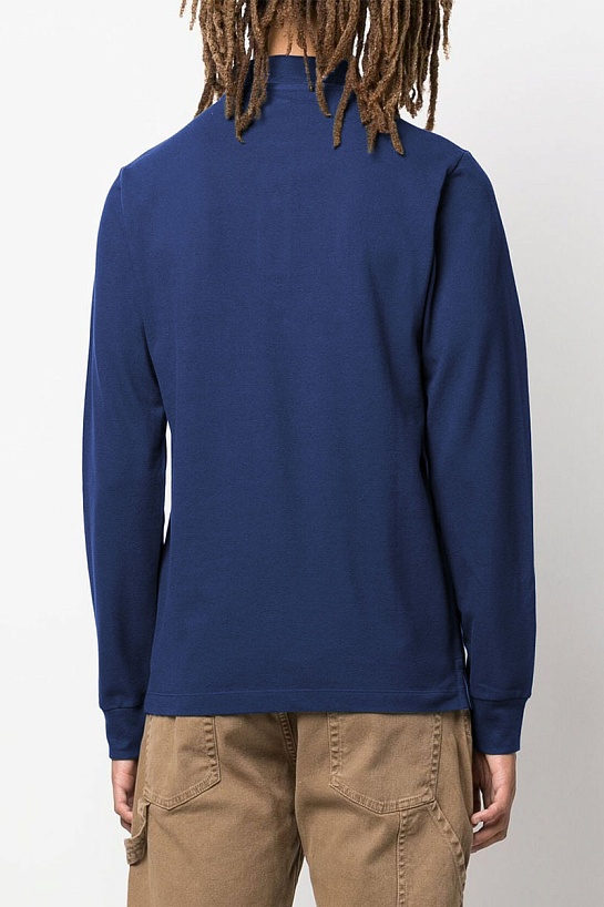 Поло с длинным рукавом Stone Island logo-patch - Indigo
