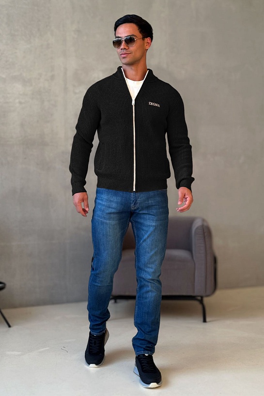 Свитер на молнии Zegna Premium - Black