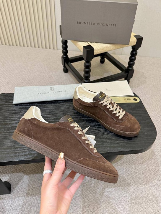 Замшевые кроссовки Brunello Cucinelli low-top - Brown