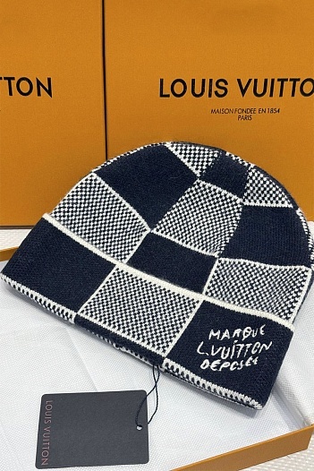 Шапка Louis Vuitton logo-embroidered - Navy   