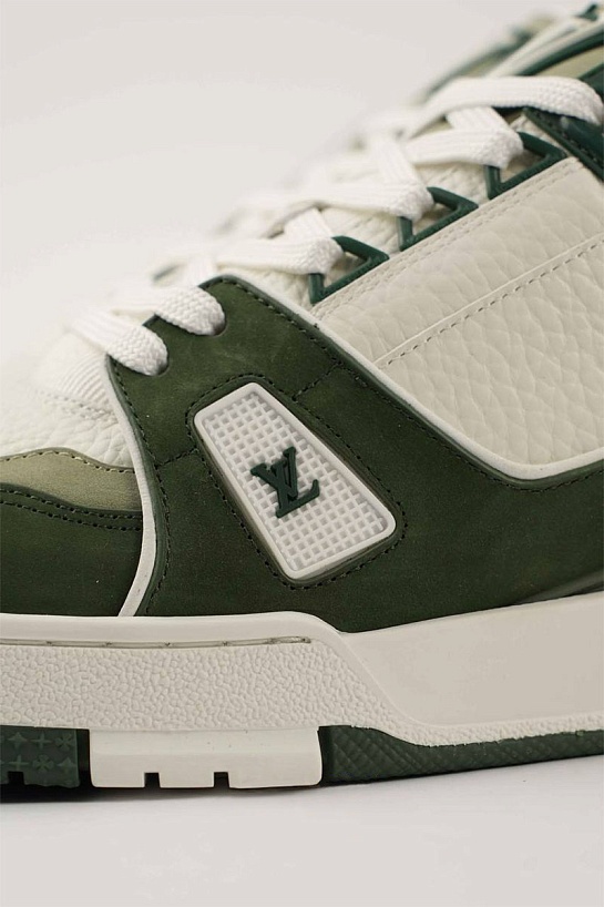 Кожаные кроссовки Louis Vuitton Trainer - White / Green