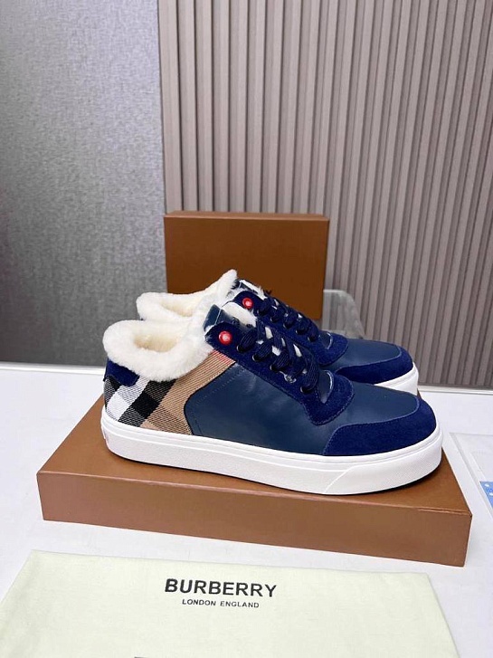 Мужские кроссовки с мехом Burberry Stevie - Navy