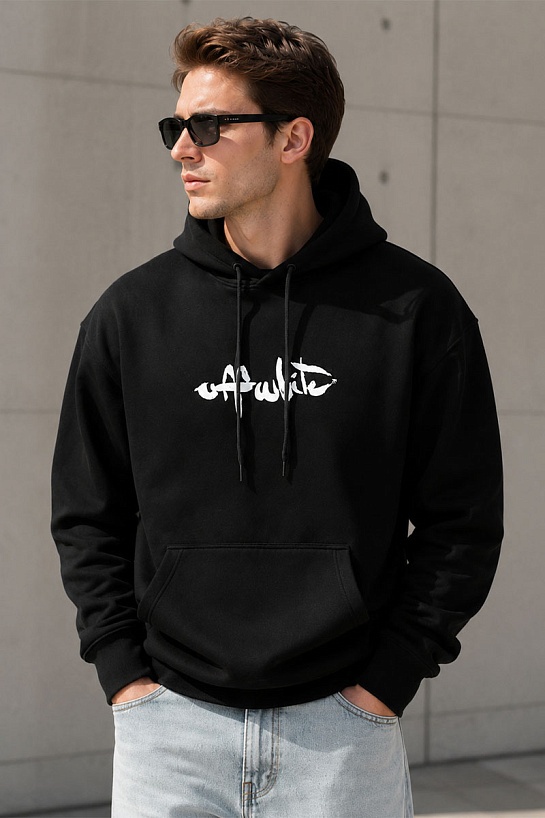 Худи чёрного цвета Off-White "Arrow" logo-print