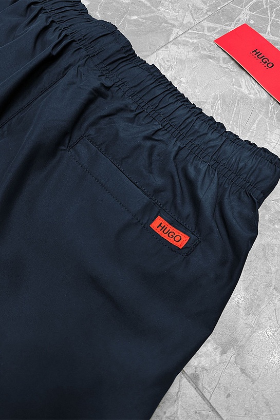 Мужские тёмно-синие шорты Hugo Boss Dugo logo-embroidered