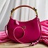 Кожаная сумка Half Moon 24x18 см - Pink