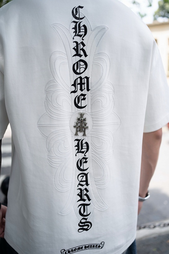 Белая оверсайз футболка Chrome Hearts Premium