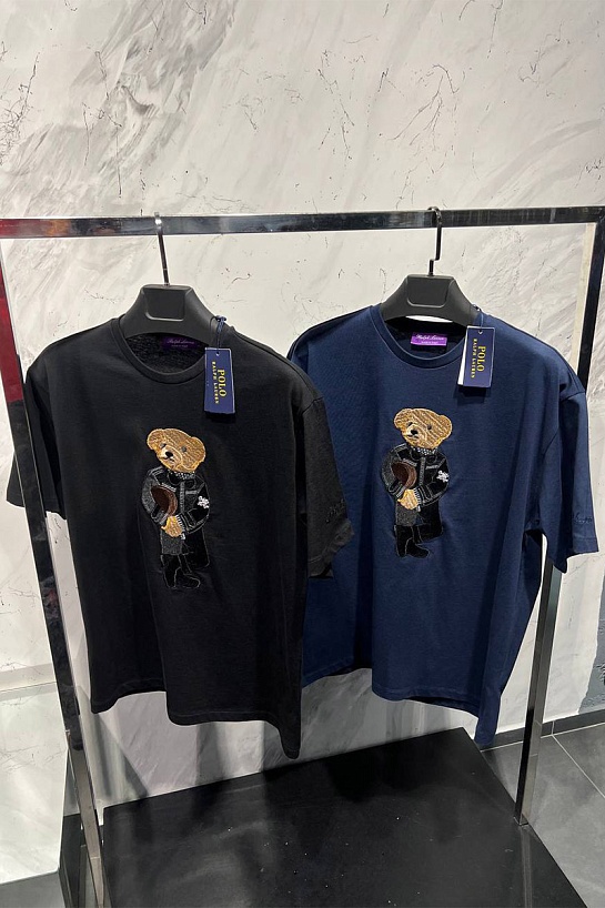 Мужская тёмно-синяя футболка Polo Ralph Lauren "Bear"