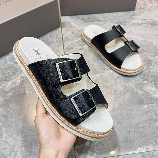 Кожаные шлёпанцы Brunello Cucinelli Urban