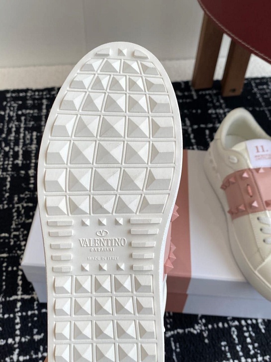 Женские кожаные кроссовки Valentino Premium - Pink