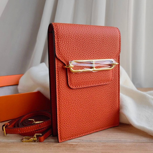 Кожаная сумка Hermes Helol 18x12 см   