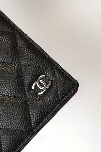 Кожаная обложка на паспорт Chanel quilted 14.5x10 см   