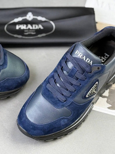 Мужские кроссовки Prada logo-plaque - Navy   