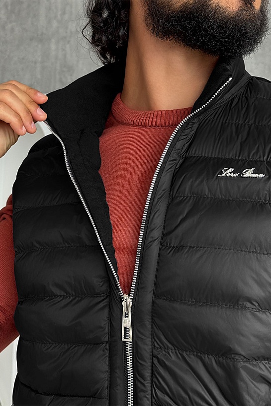 Чёрный двусторонний жилет Loro Piana
