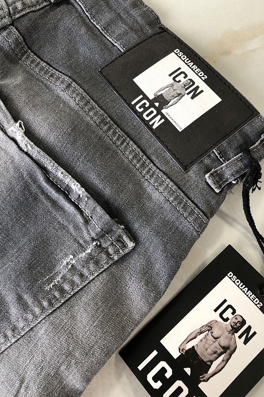 Джинсовые мужские шорты Dsquared2 "ICON" - Grey