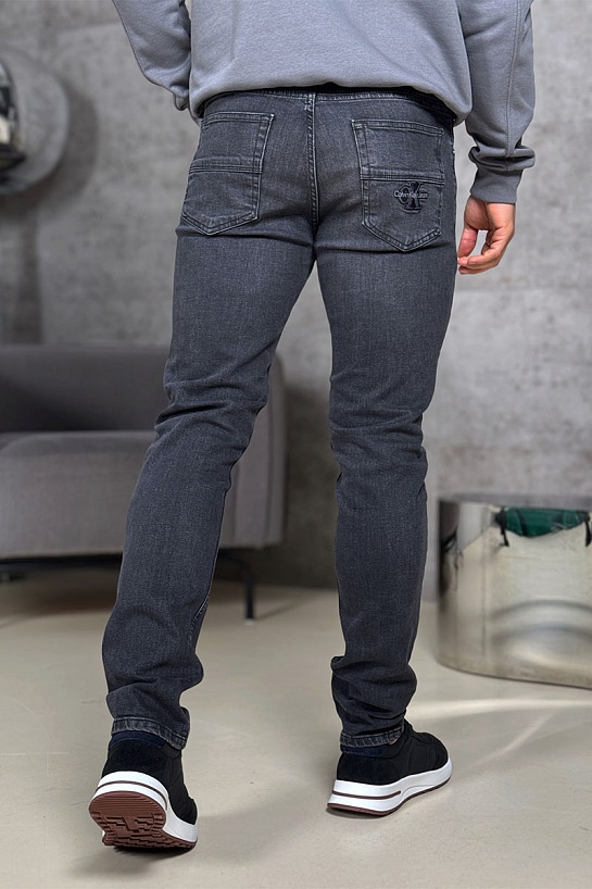 Мужские чёрные джинсы Calvin Klein logo-embroidered