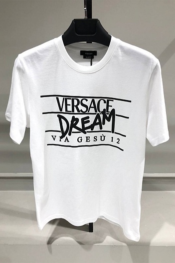 Белая мужская футболка Versace Dream via Desu 12   