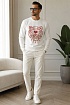Белый мужской свитшот Kenzo Tiger Head embroidered