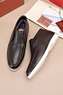 Кожаные лоферы с мехом Loro Piana Open Walk - Brown