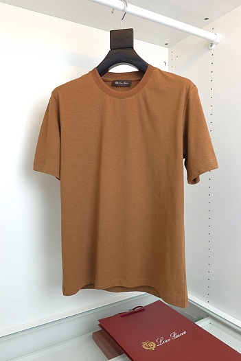 Мужская коричневая футболка Loro Piana premium   
