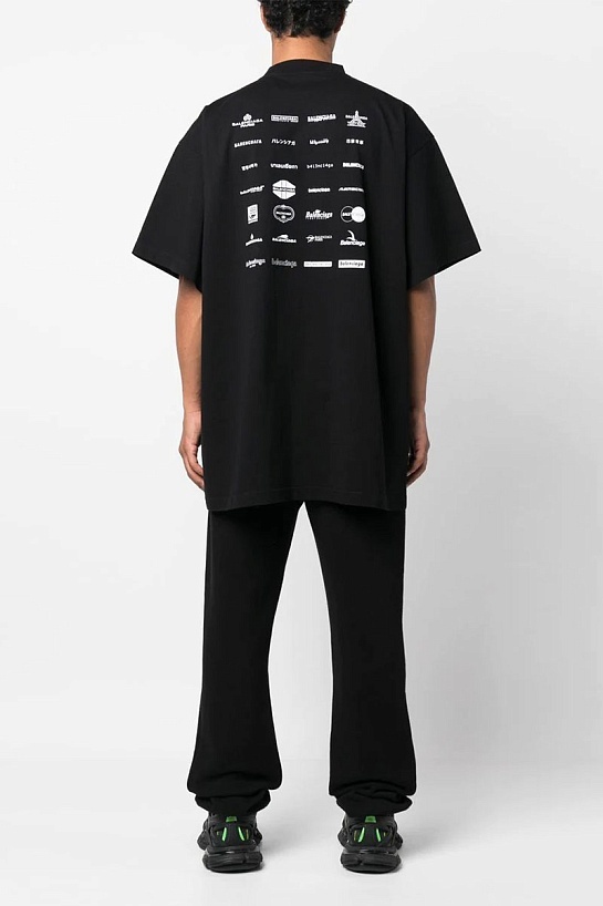 Чёрная оверсайз футболка Balenciaga Archives Logos
