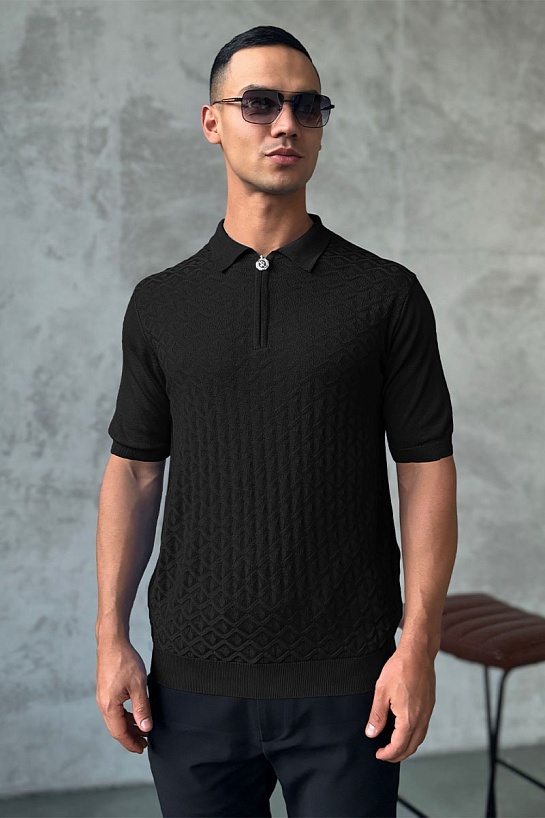 Мужское поло Stefano Ricci чёрного цвета