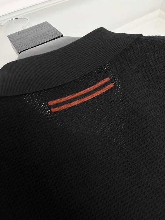 Мужское поло Zegna buttonless - Black