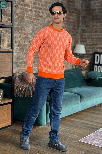 Мужская кофта Hermes оранжевого цвета   