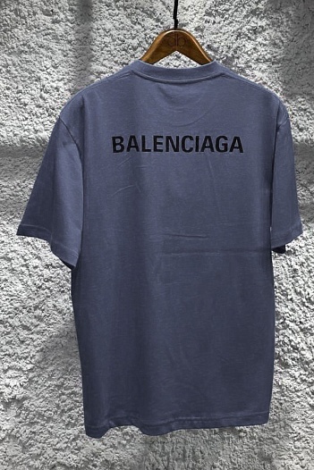 Серо-синяя оверсайз футболка Balenciaga Medium Fit Vintage   