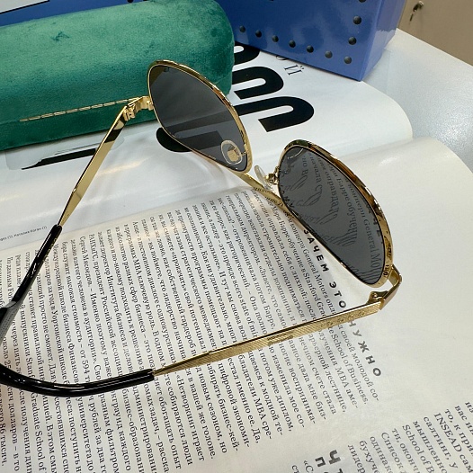 Солнцезащитные очки Gucci GG Navigator Frame - Black / Gold   