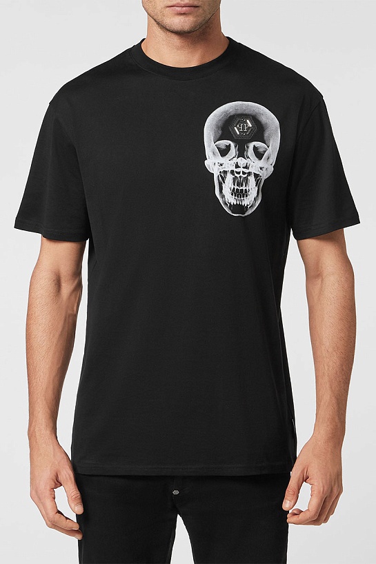 Чёрная оверсайз футболка Philipp Plein x-ray skull
