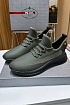 Мужские кожаные кроссовки Prada lace-up - Khaki