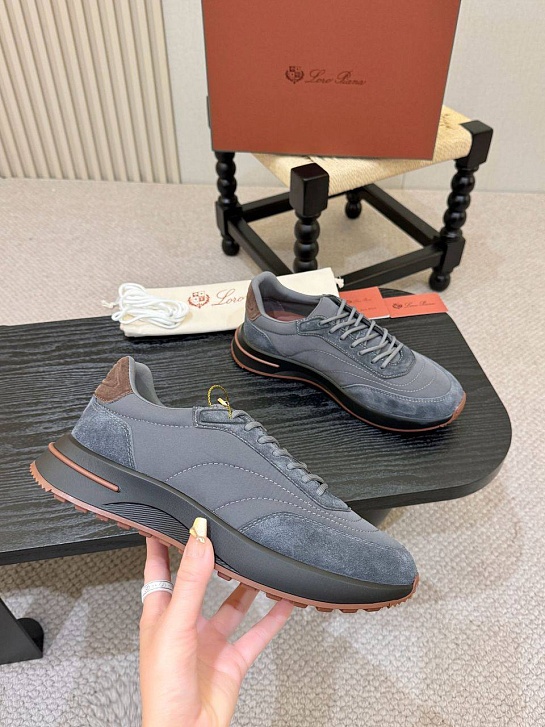 Мужские кроссовки Loro Piana Week End Walk - Grey