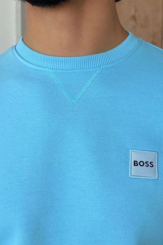 Свитшот голубого цвета Hugo Boss Westart logo-patch