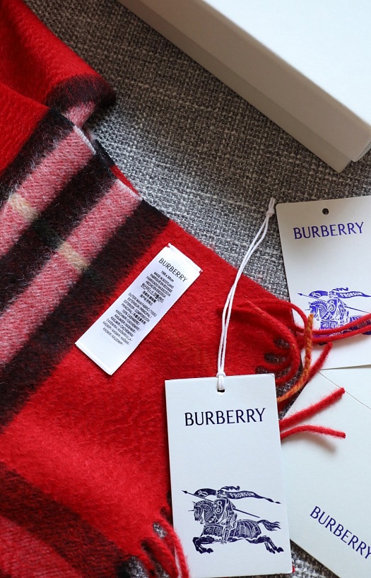 Шарф Burberry two-tone Check premium 168x30 см - Red