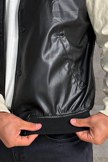 Мужской чёрный бомбер Off-White Hands Off logo   