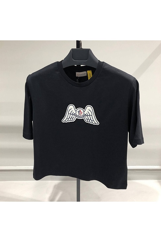 Женская оверсайз футболка Moncler 8 Palm Angels - Black