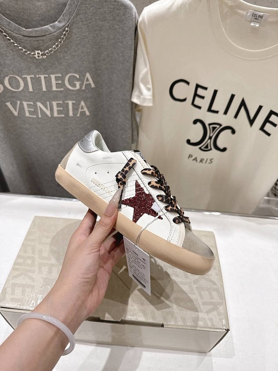 Женские кожаные кроссовки Golden Goose Super Star premium