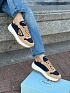 Женские комбинированные кроссовки Prada - Beige / Blue