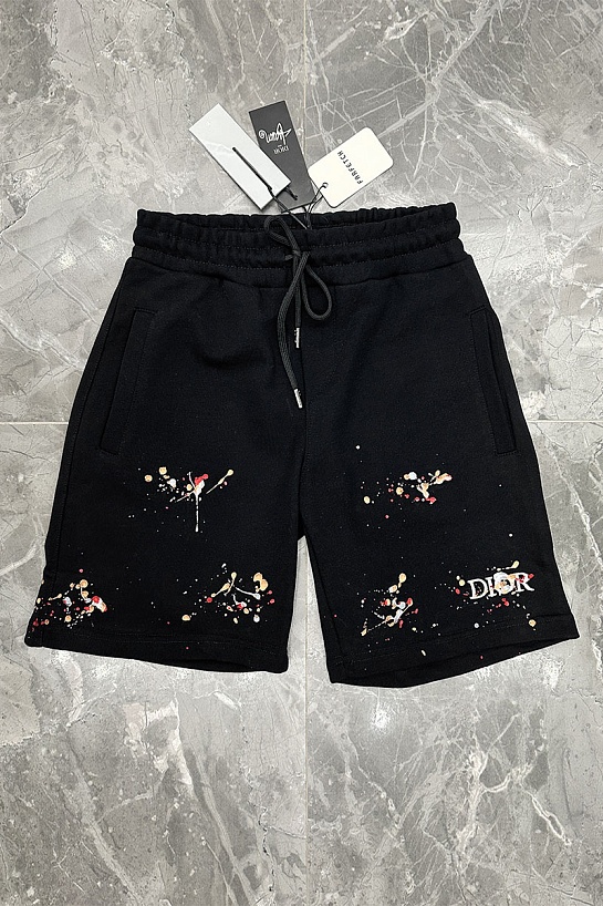 Чёрные шорты Dior Paint Splatter