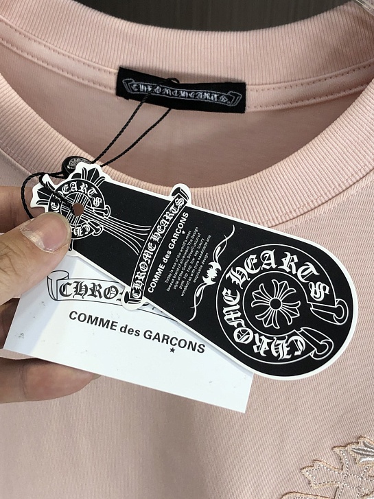 Розовая оверсайз футболка Chrome Hearts Premium