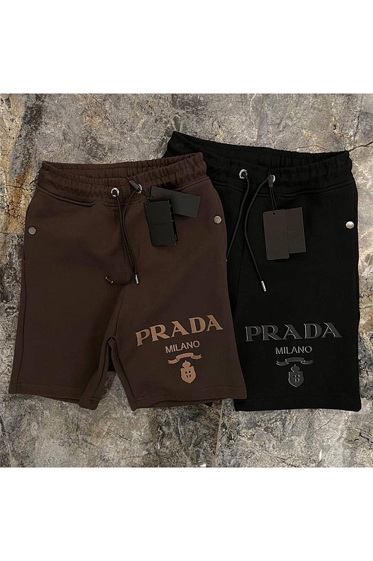 Мужские шорты Prada Milano logo-print - Black