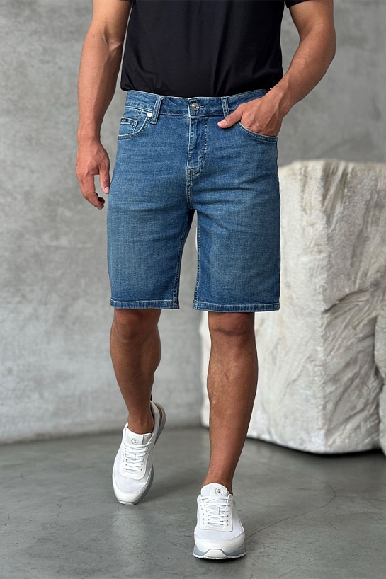 Синие джинсовые шорты Hugo Boss relaxed fit