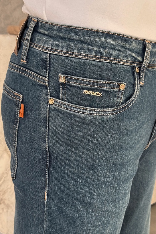 Мужские джинсы синего цвета Hermes regular fit