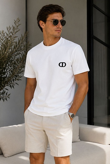 Мужская футболка Dior CD Icon - White   
