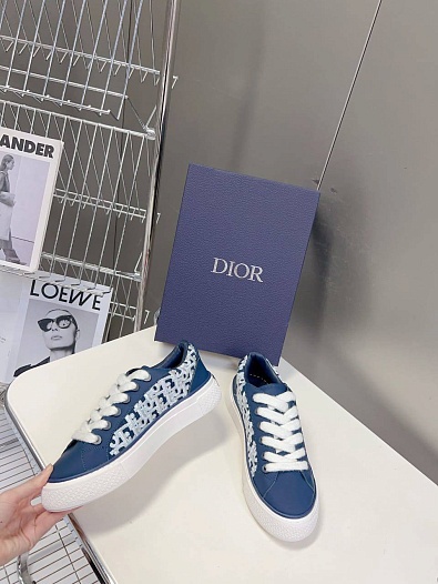 Женские комбинированные кроссовки Dior - Blue   
