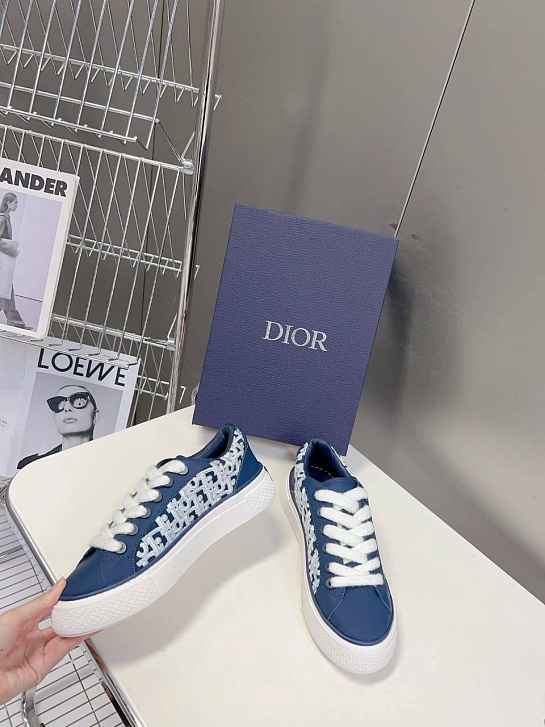 Женские комбинированные кроссовки Dior - Blue