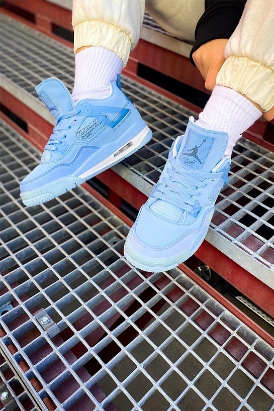 Кроссовки Air Jordan 4 x Off-White "Sky Blue"