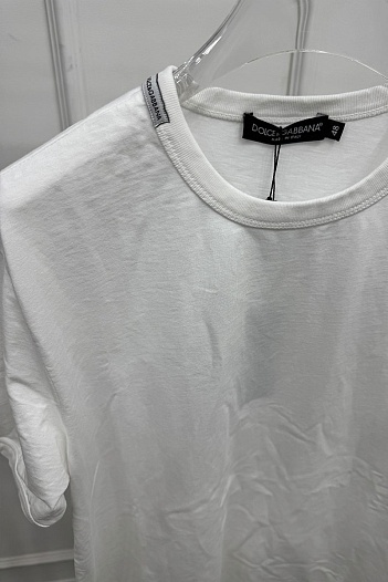 Мужская белая футболка Dolce & Gabbana basic   