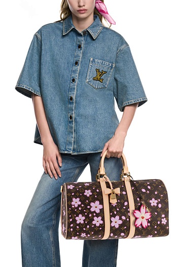 Дорожная сумка Louis Vuitton x Takashi Murakami Keepall Bandoulière 45x22 см   